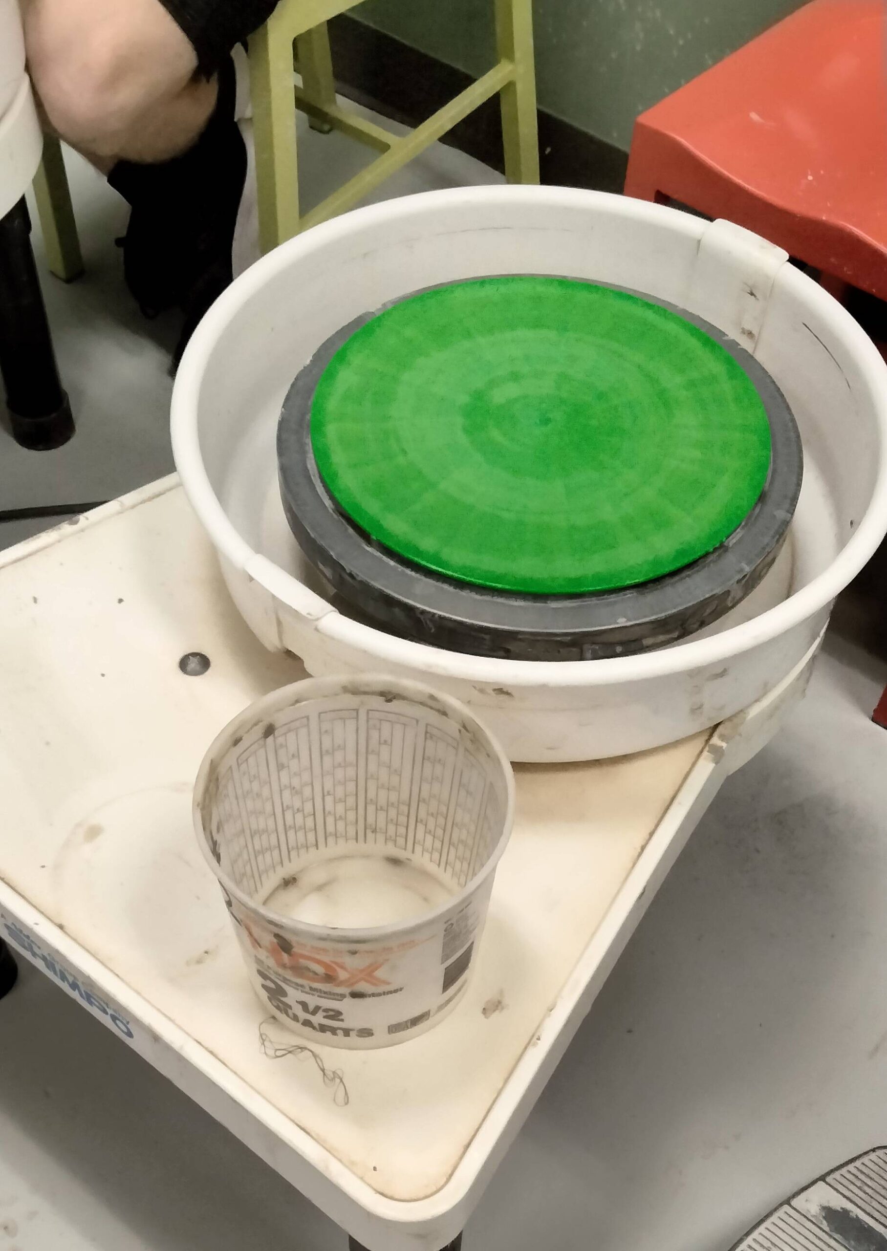 Electric potter's wheel in a studio setting